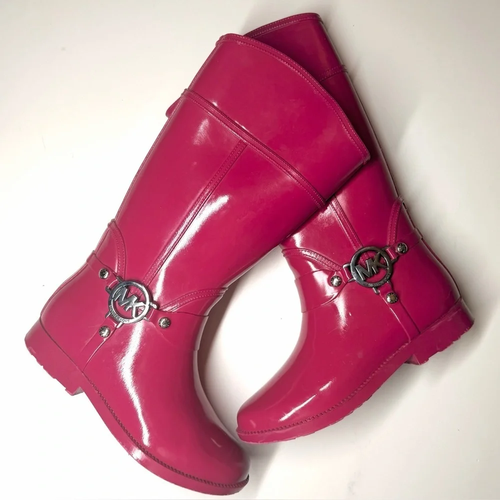 Michael Kors Girls Brea Fulton Fuchsia Rain Boots Size - 3